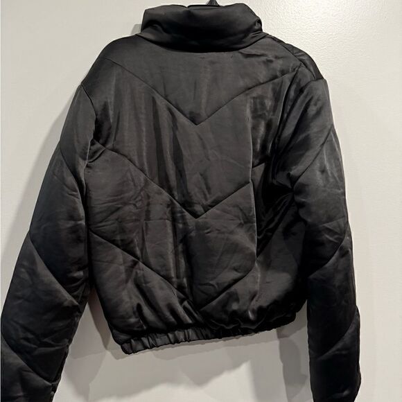 Sanctuary Womens Davis Black Chevron Puffer Short Quilted Coat Outerwear New XS - Picture 13 of 14
